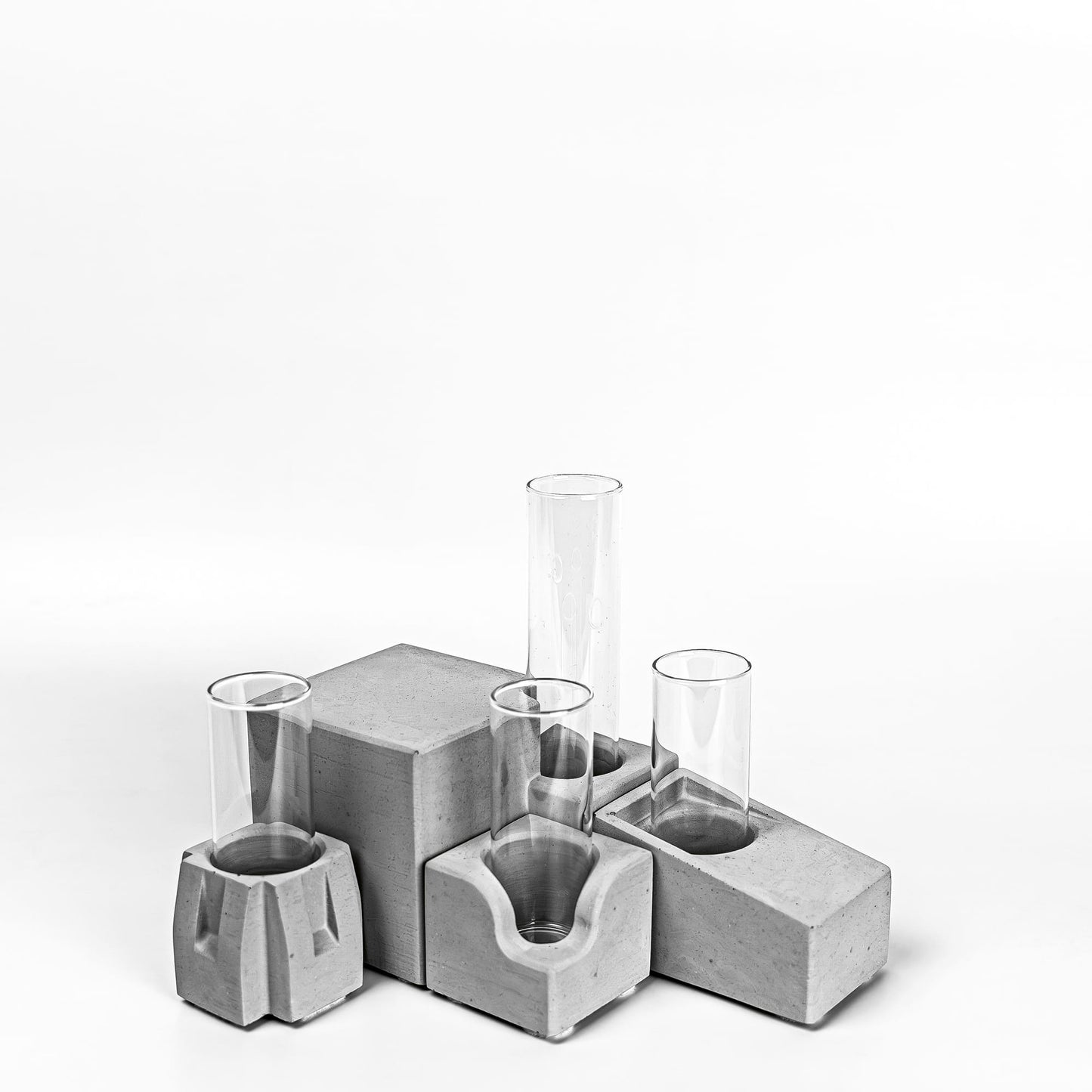 Beton Vasen Gesamtset Diagonalansicht