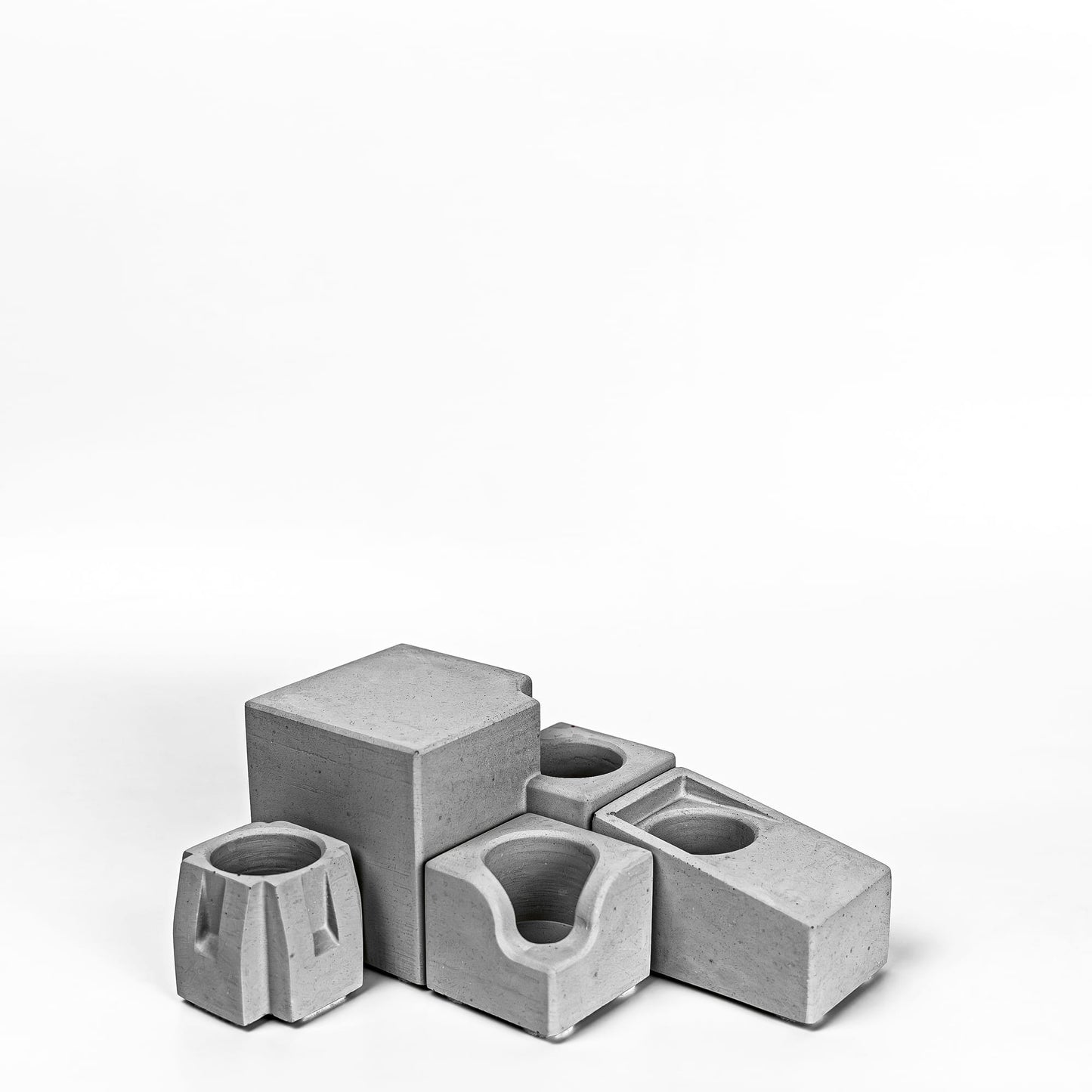 Beton Vasen Gesamtset Diagonalansicht Sockel