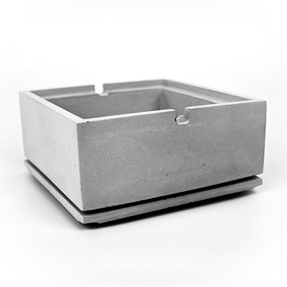 Design Aschenbecher aus Beton mit Deckel, Outdoor-Ambiente, grau