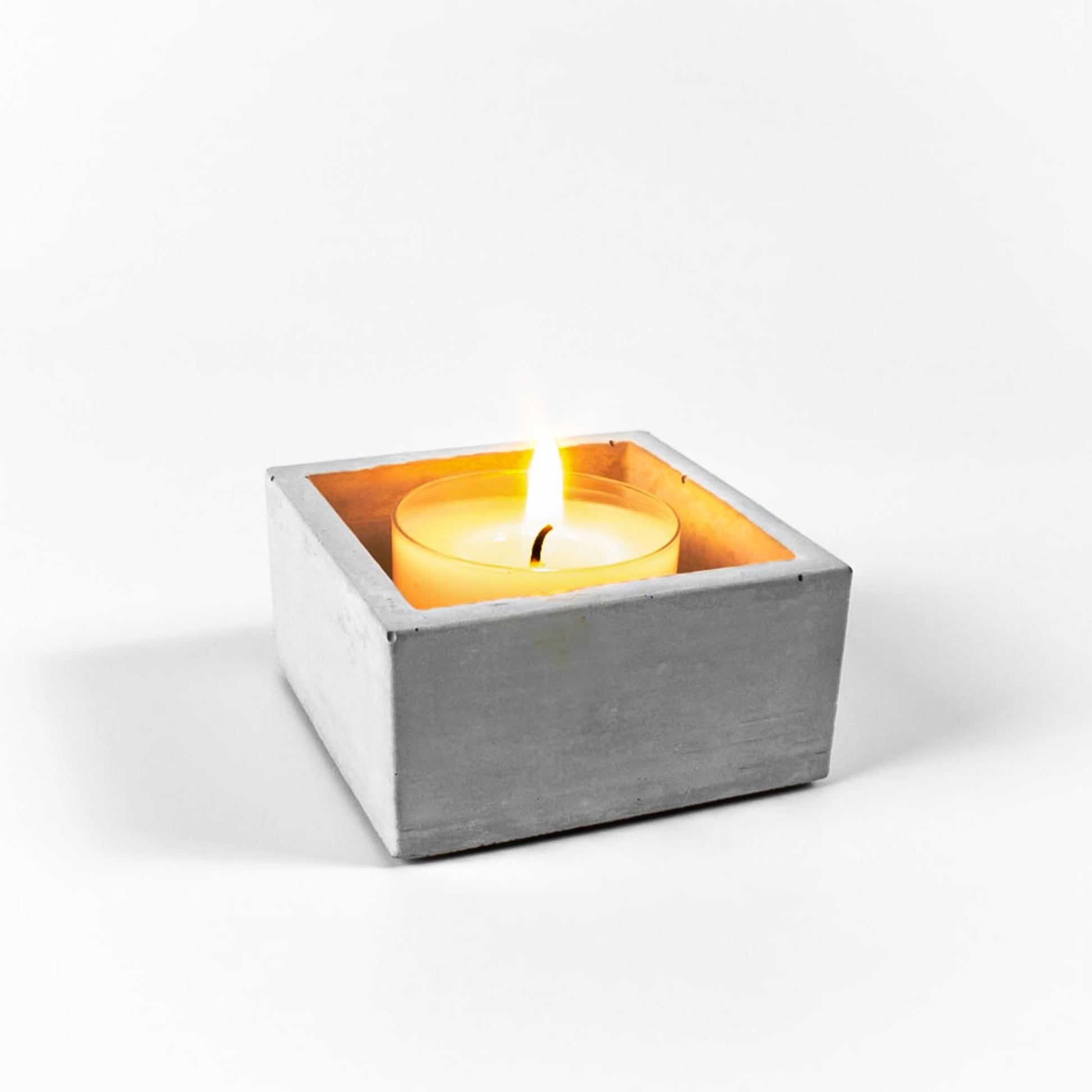 designer teelichthalter beton eckig