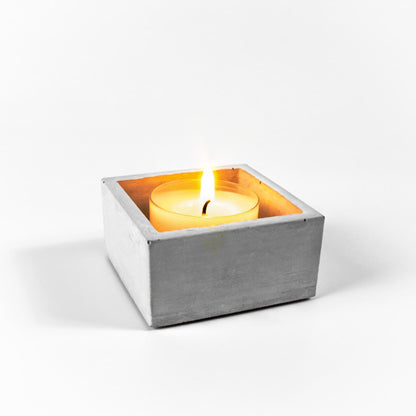 designer teelichthalter beton eckig