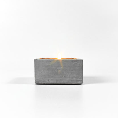 minimalistischer teelichthalter beton eckig