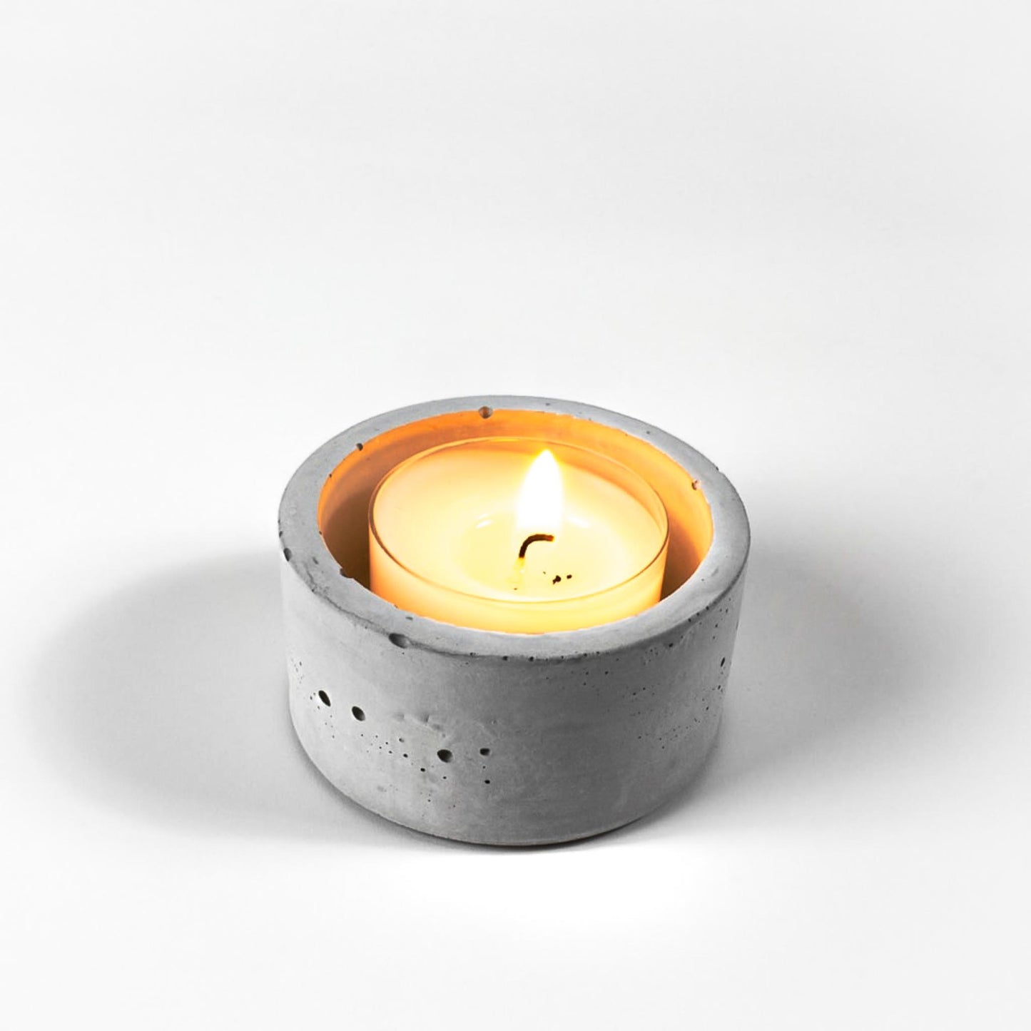 runder design teelichthalter beton